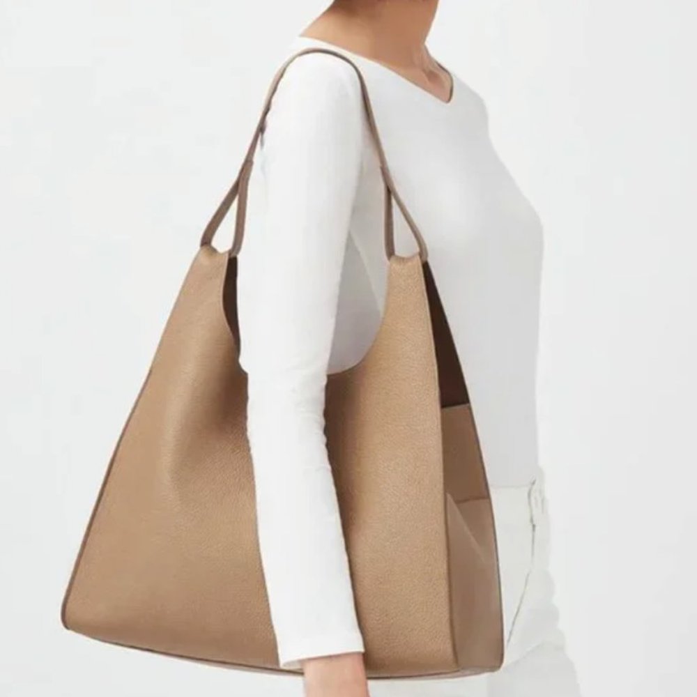 NWT Cuyana Oversized Double Loop Bag in Cappucino - Picture 1 of 17